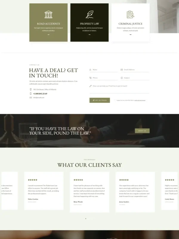 LM-04 | Best Law Firm Website Design Template - Elite Attorney Portfolio & Legal Service Layout