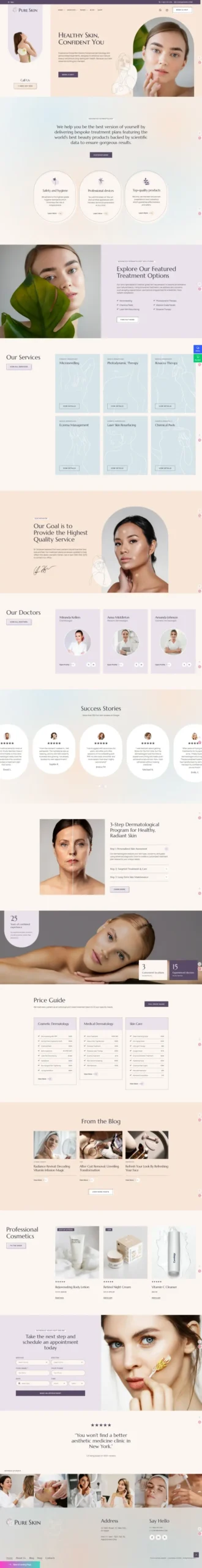Dermatology Website Design | MD-07 Aesthetic & Clinical Template - Zoic Digital