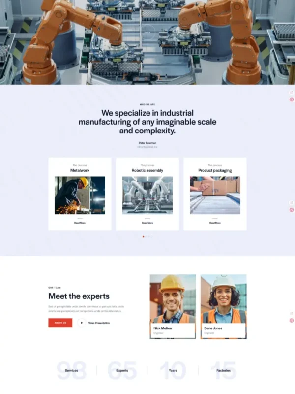 Manufacturing Website Design | Industrial MF-02 Enterprise Template - Zoic Digital