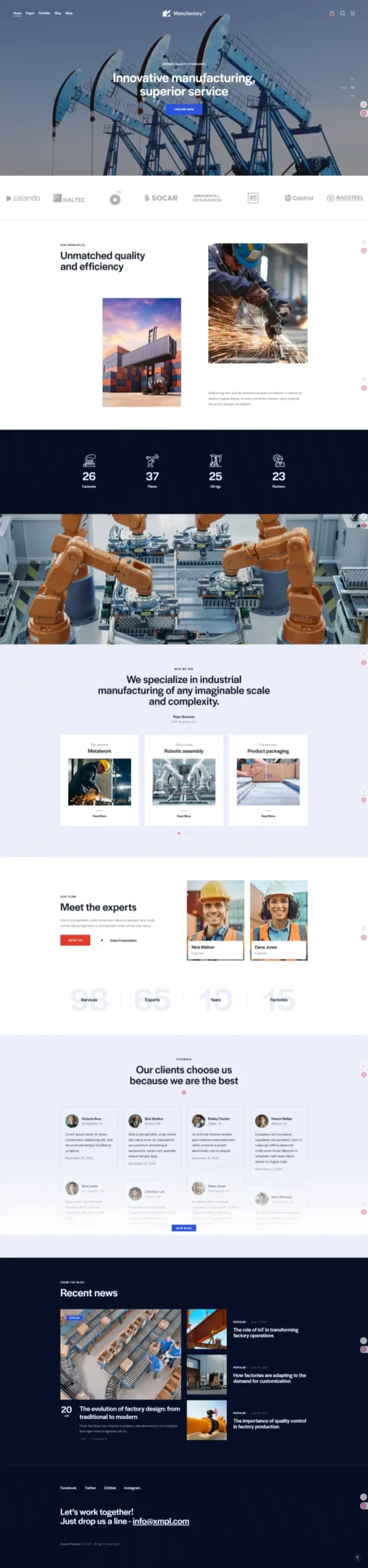 Manufacturing Website Design | Industrial MF-02 Enterprise Template - Zoic Digital