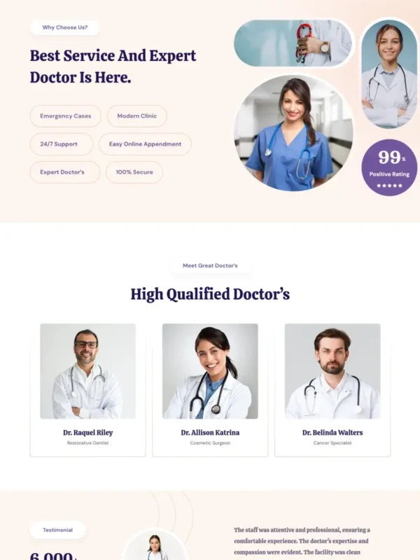 Web Design For Medical Practices | MD-06 Professional Healthcare Template
